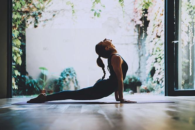 photo of a woman doing yoga